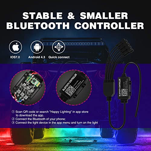 Image of Nilight RGB LED Rock Lights Kit 8PCS Underglow Pod Lights