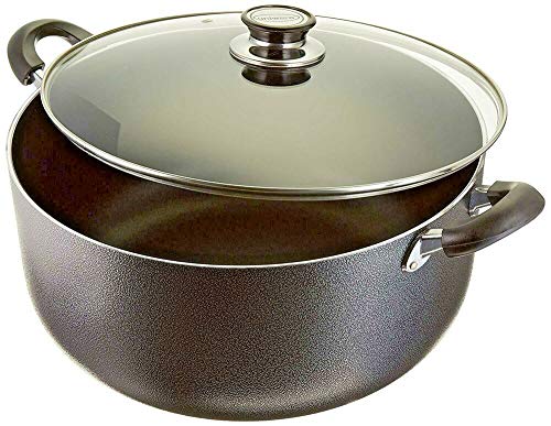 1 Pc of 16 Quart Non Stick Aluminum Sauce PanStock Pot With Glass Lid Black