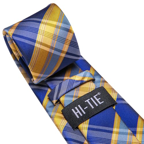 Image of Hi-Tie Men's Silk Ties Formal Woven Classic Necktie Pocket Square Cufflinks Lapel Pin Set Wedding Business