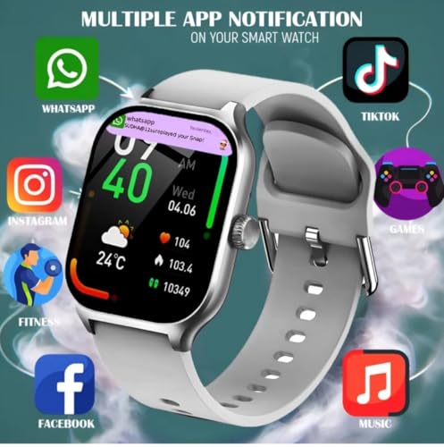 Image of H8 Pro Max Smartwatch with 1.83 inch HD Full Touch Display, Bluetooth Calling (BT 5.1), Heart Rate, SPO₂ & Blood Pressure Monitor, Multi Sports Modes(Gray)