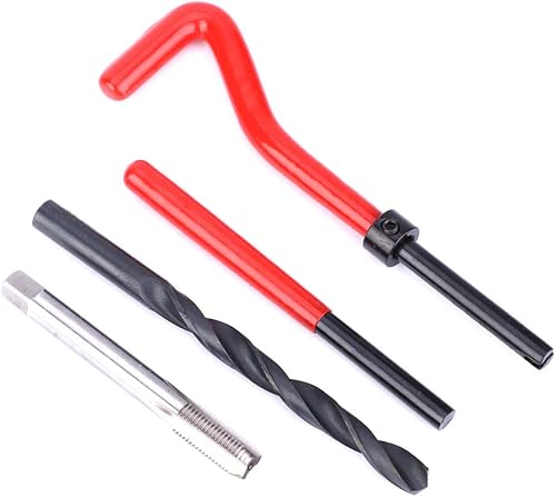 Miniatura 9 de ViaGasaFamido Kit de inserción de reparación de roscas M8x1 Juego de roscas de acero inoxidable para reparación de roscas helicoidales