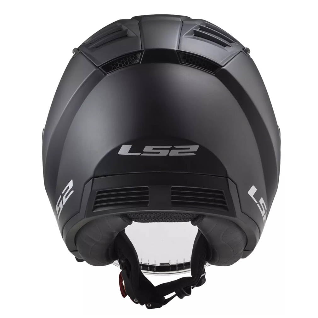Designed LS2 OF600 Copter II Negro Mate Bluetooth Sena Integrado - Casco de Moto Jet Abierto con Visor Solar - Helmets Unisex Hombre y Mujer - Homologado ECE 22.06