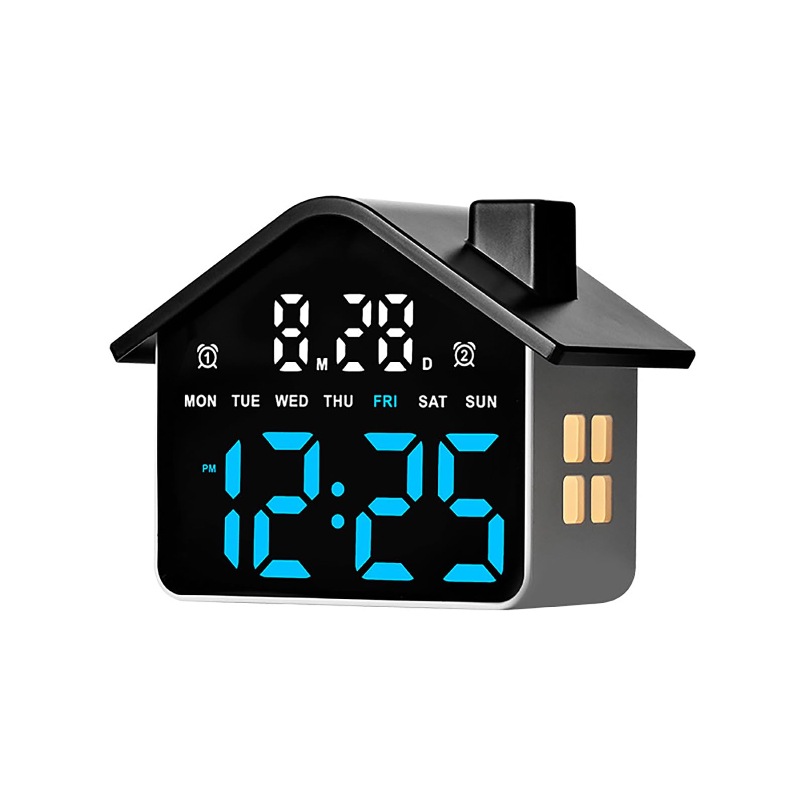 Jazuaiao Alarm Clocks for Bedroom Digital Desk Clock for Bedside Nightstand Digital Alarm Clock with Day of Week Duals Alarms