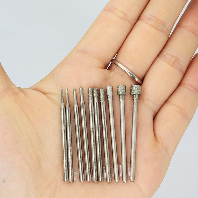 Diamond Core Drill Bit Set, Multi-Size Hollow Drilling Tools for Glass Stone Ceramic Engraving, 0.8-5mm, 10 Pieces