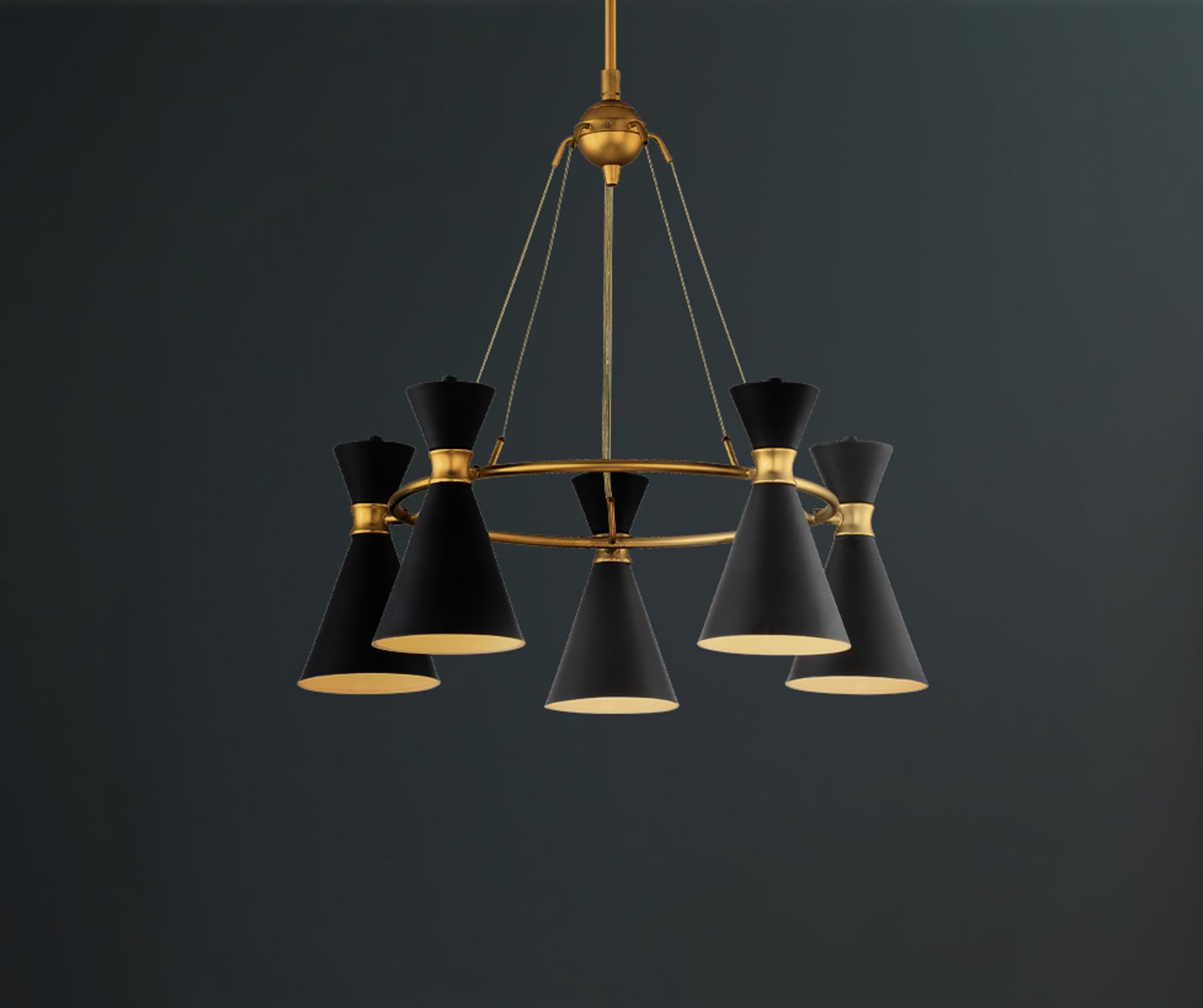 GEORGE KOVACS P1825-248 Conic Chandelier, 5-Light, 500 Total Watts