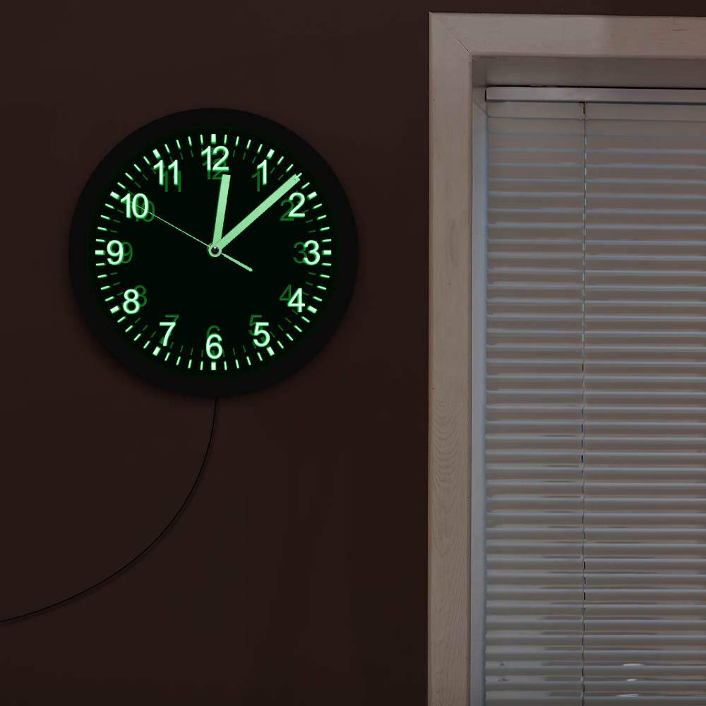 Diseño Moderno Reloj de Pared con iluminación LED Mecanismo silencioso Acrílico Luminoso Borde LED Reloj de Pared Iluminado Sala de Estar Luz de Pared Decoración de Arte