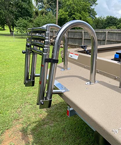 Escalera para bote telescópica 4 peldaños acero inoxidable miniatura 1