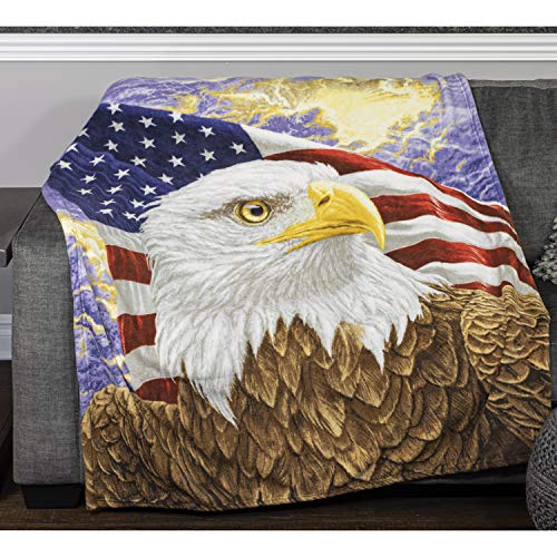 Dawhud Direct Independence Day Fleece Blanket For Bed, 50" X 60" Eagle Fleece Throw Blanket For Men, Women And Kids - Super Soft Plush Eagle Blanket Throw Print Blanket For Eagle Lovers #TOP2