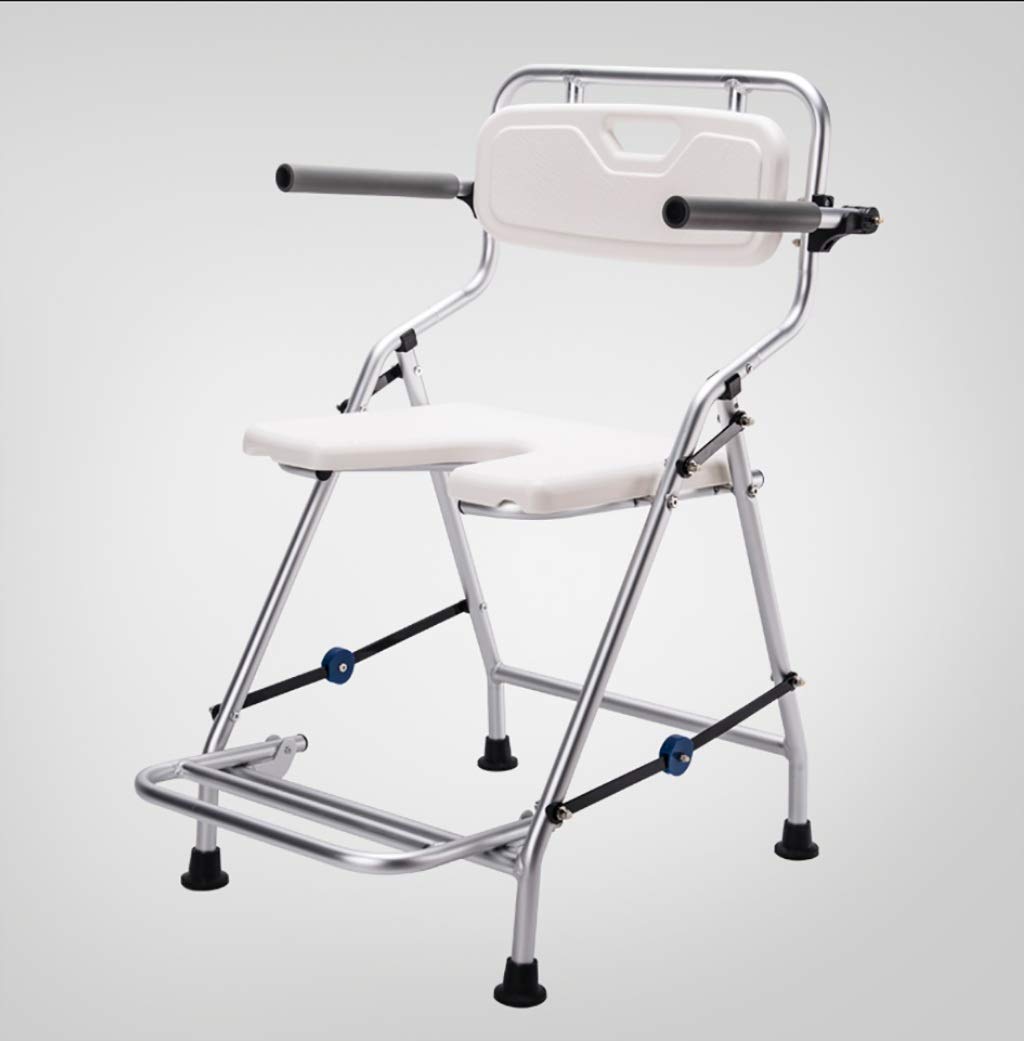 Chaise de douche en aluminium durable avec dossier ergonomique pour senior
