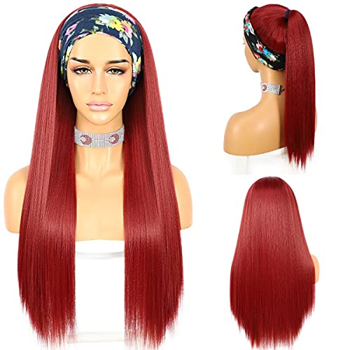QD-Udreamy Red Long Straight Headband Wigs for Black Women 26 inches Long Straight Wigs with Headband Silky Straight Hair Wigs for Daily Party Use Synthetic Hair QD-Udreamy Red Long Straight Headband Wigs for Black Women 26 inches Long Straight Wigs with Headband Silky Straight Hair Wigs for Daily Party Use Synthetic Hair