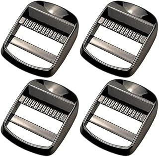 4 Pcs Metal Ladder Lock Buckle Slider Adjustable Webbing Strap Release Buckles Adjustable Zinc Alloy Buckle for Backpack Strap Accessories