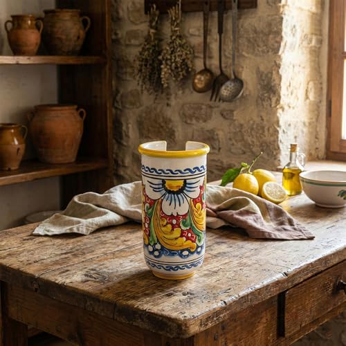 Porte-gobelet en céramique de Sicile, le cadeau artisanal idéal