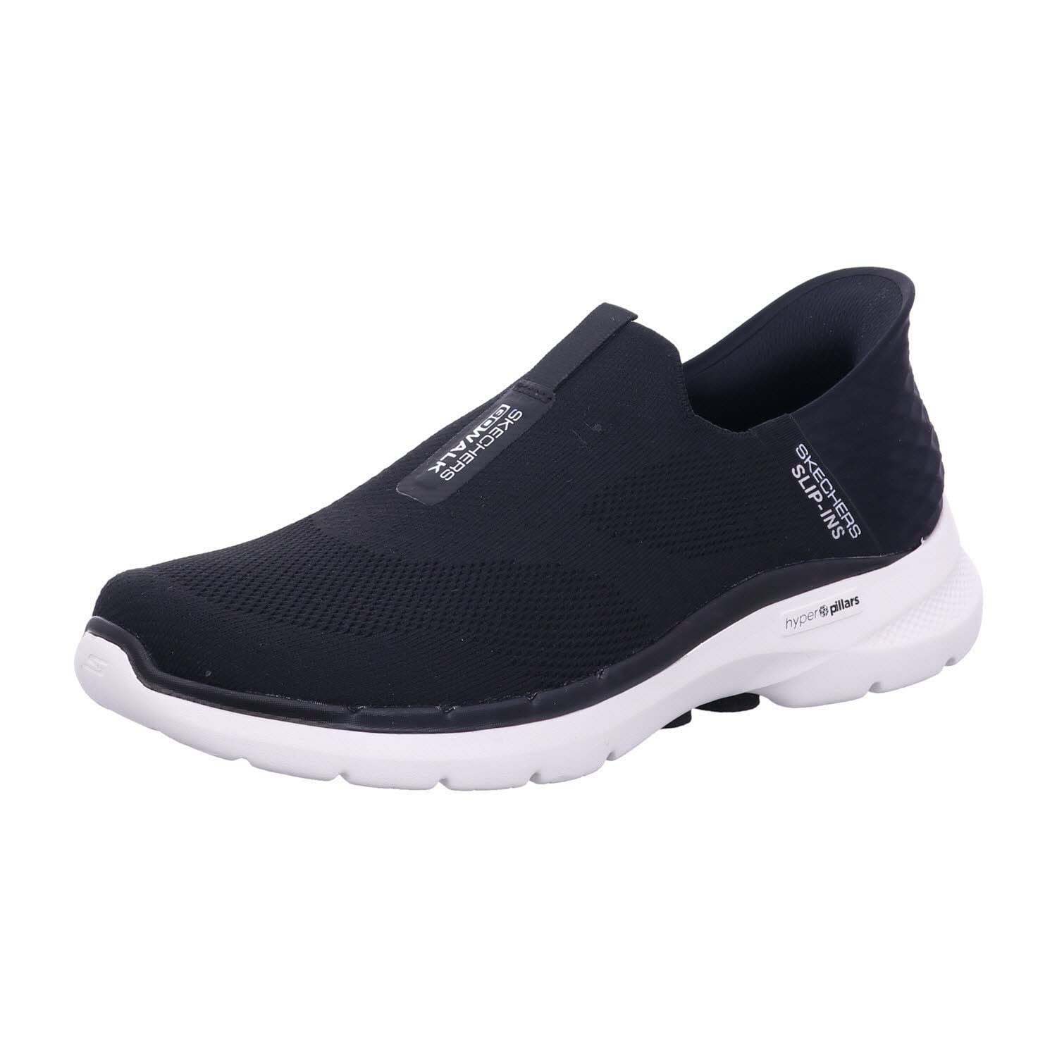 Skechers Men's 216278 BLK Sneaker, Black Textile/Black Synthetic/White Trim, 6.5 UK