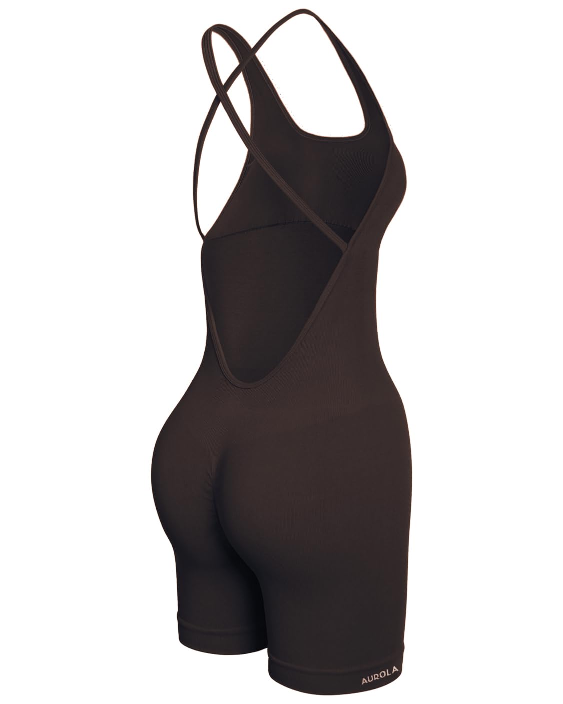 AUROLA Strapy Romper for Women Workout Yoga Gym Seamless One Piece Jumpsuit Tummy Control Padded Sports Bra