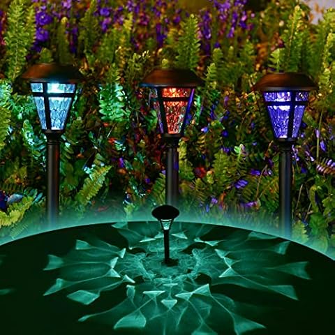 TWINSLUXES 12 Pack Solar Pathway Lights Outdoor,Color Changing Waterproof Garden Lights,LED Landscape Path Lighting Up to 12 Hrs Long Auto On/Off Dusk to Dawn for Sidewalk,Lawn, Patio, Yard… Cover