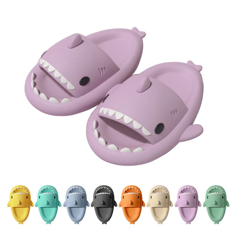 NIBESSER Shark Sliders, Super Comfy Soft Cloud Slippers for Women Men Bathroom Pillow Slippers Summer Non-Slip Quick Dry Shower Sandals Open Toe Cute Cartoon Chunky Sliders Indoor Outdoor
