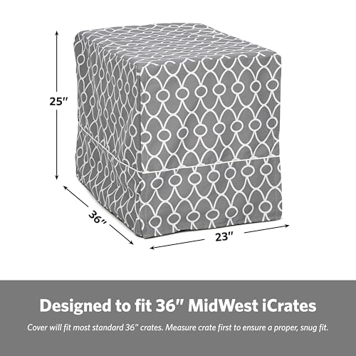 MidWest Homes for Pets CVR36T-GY Hundebox-Abdeckung, Stoff mit Teflonschutz, Sichtschutz für 91 cm lange Hundeboxen von MidWest und New World, maschinenwaschbar und trocknergeeignet