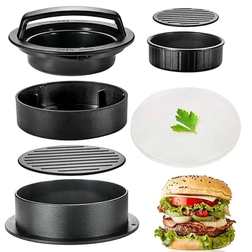 Forma Para Moldar Hambúrguer Recheado 3 em 1 Hamburguer Caseiro Premium - Vinwer