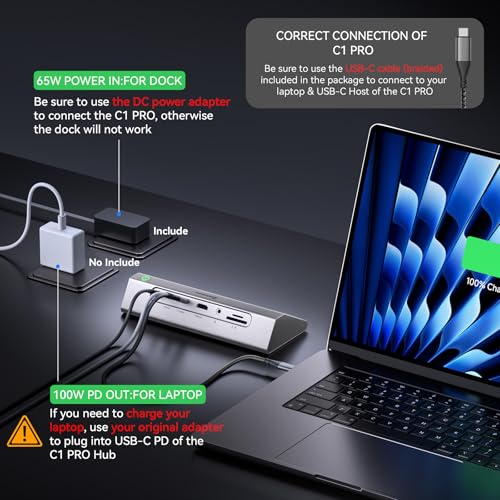 Gitfos Powered USB Hub, 18 in 1 USB C Hub with 4K HDMI, 10Gbps, PD 100W - image 6
