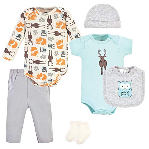 Hudson Baby Cotton Layette Toddler T-Shirt Set, Moose, 0-3 Months