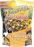F.M. Brown's Tropical Carnival Gourmet Pet Mouse and Rat Food with Fruits, Veggies, Seeds, and Grains, Vitamin-Nutrient Fortified Daily Diet, 2lb