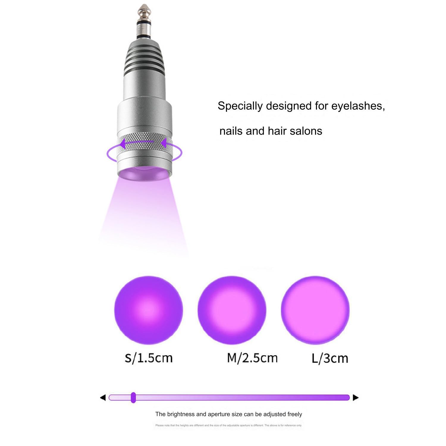 Multifunktionales Wimpernverlängerungs-Härtungslicht, LED-Fülllicht, 1-3 s schnelle Aushärtung, mit UV-Kleber + UV-Brille + Fußschalter, einstellbare Blende, höhenverstellbar