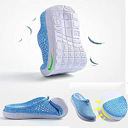 BODON Womens Summer Breathable Mesh Slippers Lightweight Mesh Blue3
