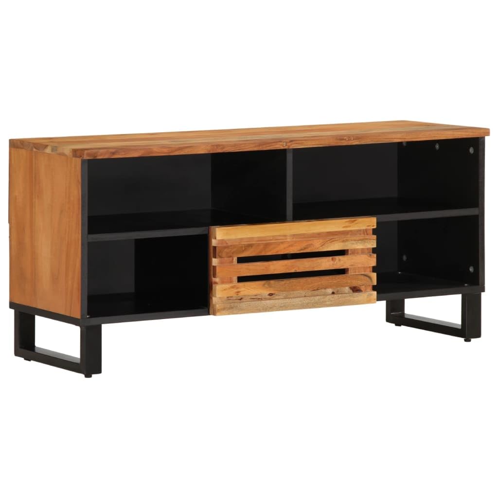 Szafka pod telewizor z litego drewna Acacia 100 x 34 x 46 cm Styl