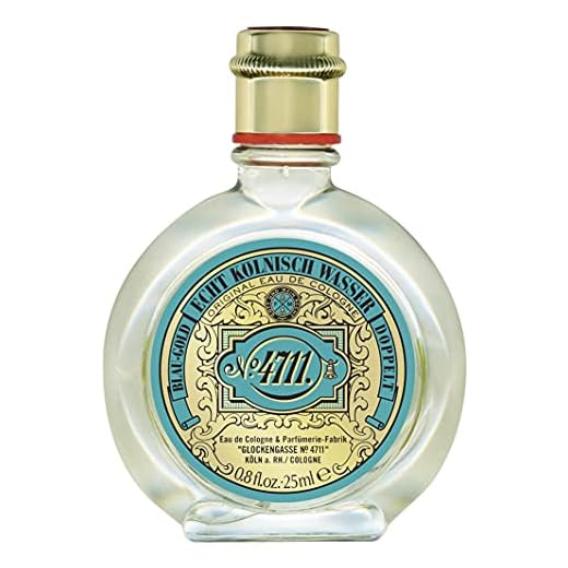 4711® Äkta Kölniskt vatten | Eau de Cologne 25 ml doftklassiker i klockflaska – karakteristisk doft som ger ren uppfriskande – unisex – lugnande för kropp, själ och själ