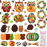 Taufe Filz Bastelset für Deko,Herbst Basteln für Kinder,Filz Herbst Basteln Kinder Set,Herbst Kränze Bastelset für Kinde,Owl Bastelse,für Bastelprojekte DIY Fil-z Herbst Kränze