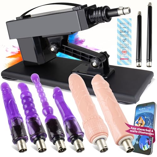 Automatische Elektrische Sexmaschine mit KI APP & Dildo Set, XLR-Stecker, Fickmaschine & Masturbationsmaschine für Sie & Ihn, Sexspielzeug für Paare, Vibrator Stoßfunktion, Sex Toy Extrem