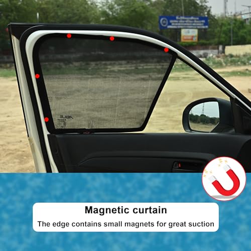 Image of Able Elegant Half Car Magnetic Sun Shade Curtains for Chevrolet SAIL Set of 4 Pcs