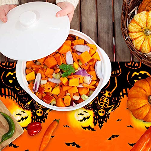 TaimeiMao Tafelkleed voor Halloween, decoratie, 137 x 180 cm, waterdicht tafelkleed, griezelig tafelkleed, rechthoekig… - Image 8