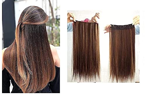 Image of Synthetic Hair Extension with golden highlights and
