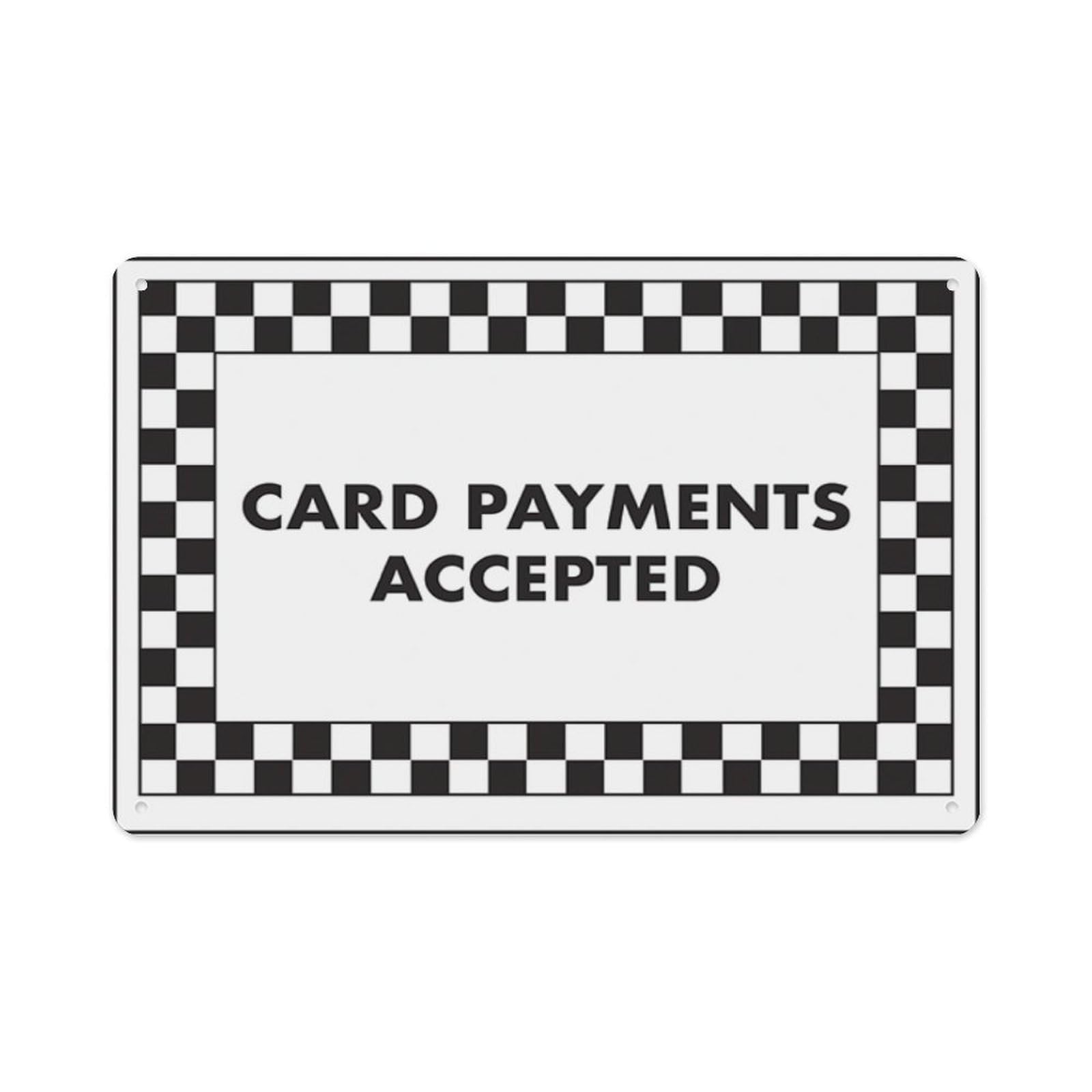 peiyeety Card Payments Accepted Aluminum Tin Warning Signs For Home Outdoor Garden 12X16 Inches
