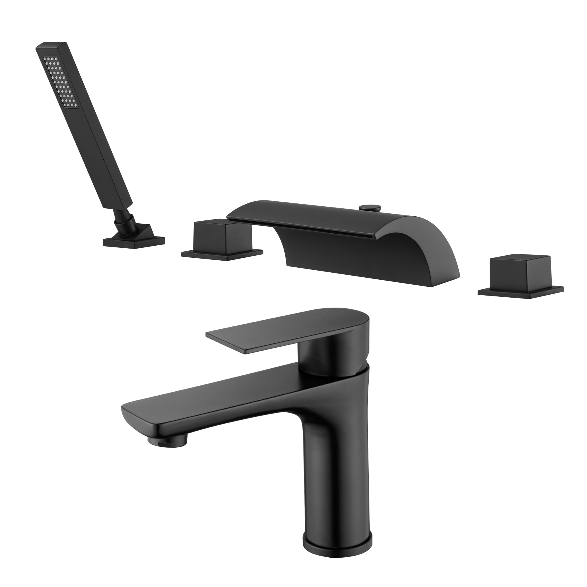 Hcfyauis Bathroom Sink Faucet S1425-Mb+Roman Tub Faucet S2141dw