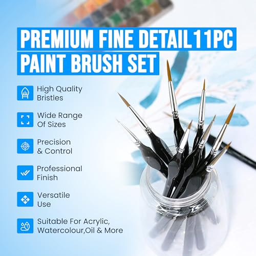 Revell Contacta Model Glue, Model Making Tool Set & Premium Fine Detail Paint Brush Set - Great For Plastic Model Making - 25g Glue, 9pc Tool Set, 11pc Paint Brushes - Image 3