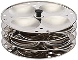 Tabakh Stainless Steel 4-Rack Idli Stand, Makes 16 Idlis