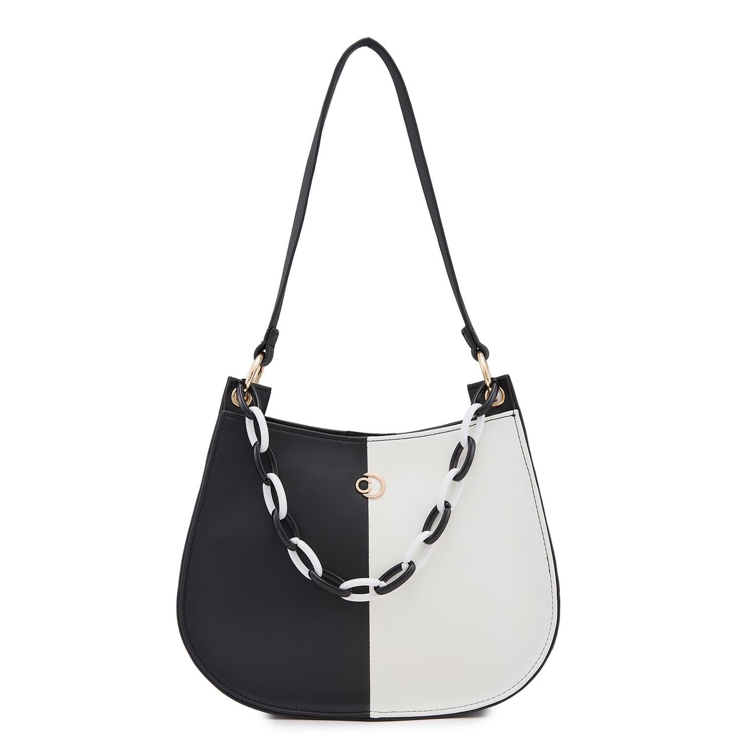 Caprese Perline Hobo, Black-Small | Stylish Shoulder Bag for Women with Heavy Chain | Spacious Compartment & Secure Top Zip | Perfect for Casual/Party & Daily Outings (B0DDCPKNNF) Amazon Price History, Amazon Price Tracker