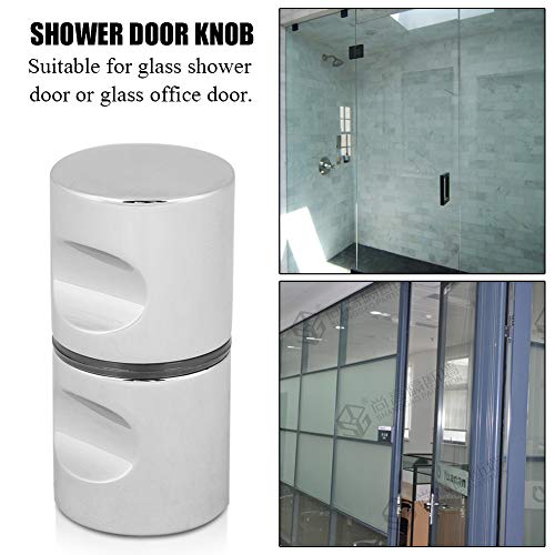 Nimoa Shower Door Knob, Aluminum Alloy Chrome-Plated Pull Handle Knob for Home Bathroom Shower Glass Door Hardware(#3) - Image 3