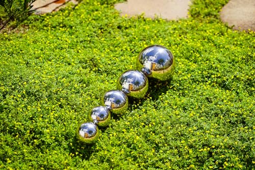 SOUCCESS DEKOKUGELN Edelstahl, 5ER-Set - 5 Edelstahl-Kugeln IM Set, DEKOKUGELN, TEICHKUGELN, SCHWIMMKUGELN, EDELSTAHLKUGELN HOCHGLANZPOLIERT