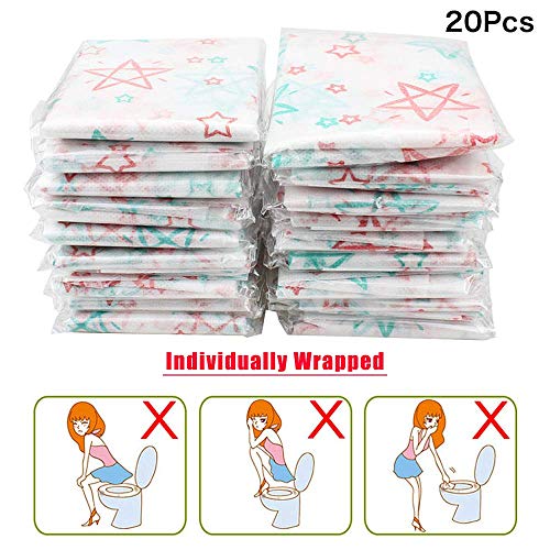 Homgaty 20 Pack Toilet Seat Covers Disposable, Extra Large Xl Portable Potty Seat Covers For Kids And Toddler Potty Training Or Home Travel Public Toilet Use(With Stick Tape,Individually Wrapped) #TOP3