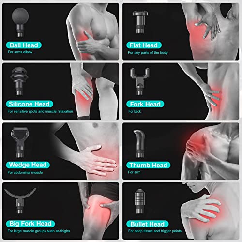 Massagepistole Massage Gun für Nacken Schulter Tiefen Massagegerät mit 99 Geschwindigkeiten 8 Massageköpfen Elektrisches… - Image 7