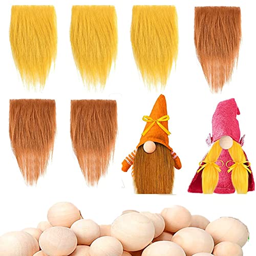 12 Stück Ostern Weihnachten Deko Wichtel-Bart-Holzkugel-Set,Handgemachter GNOME Zwergenbart Kunstpelzstoff,Wichtel-Bart Vorgeschnittener Zum Basteln,Wichtel-Bart Für Weihnachten Cosplay Partyzubehör