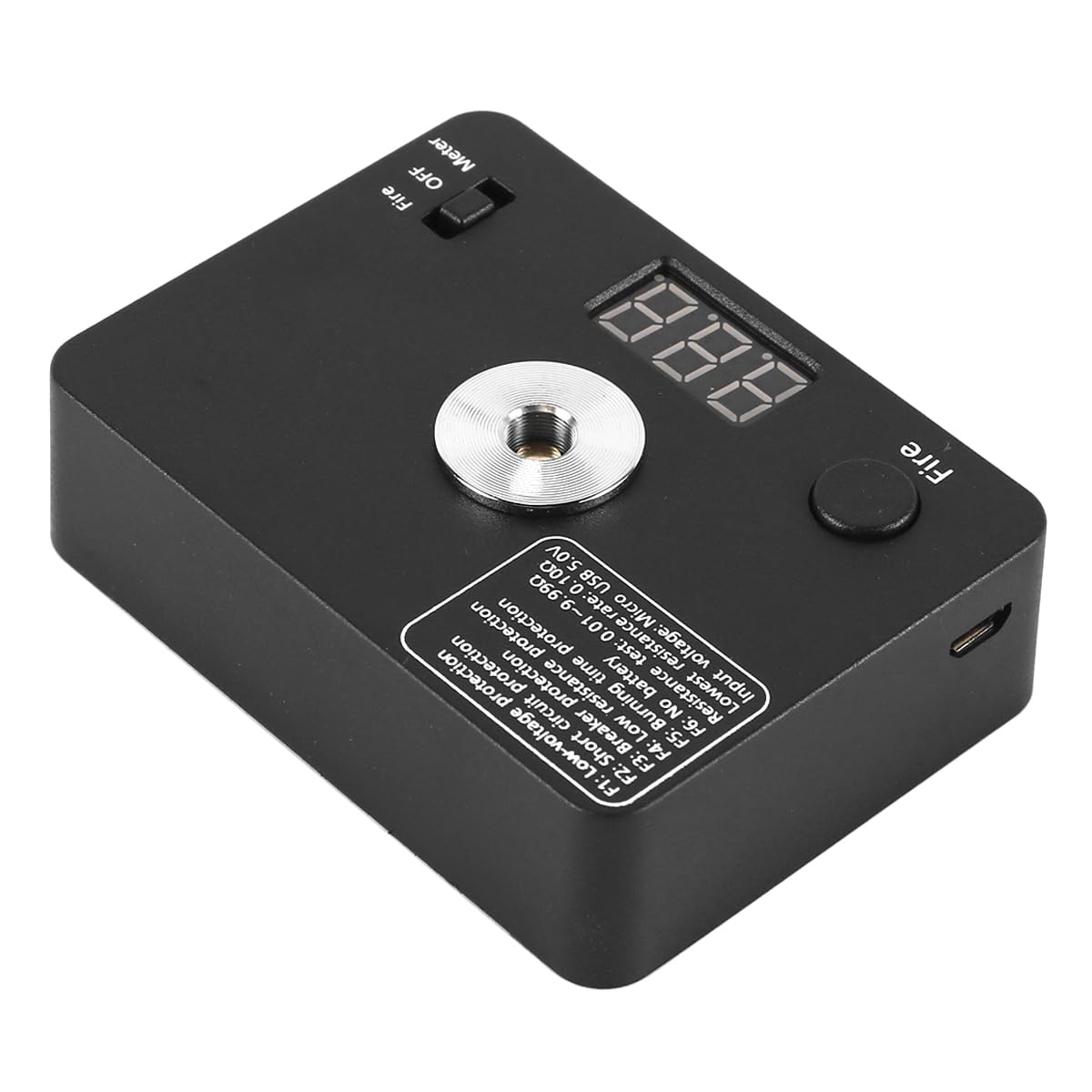 Gorise 521 Mini Tab V3 Ohmmetro Digitale Tester di Resistenza della Bobina per Gamma di Costruzione di Sigarette Elettroniche 0,01-9,99ω Compatibile con Batterie 18650 Kit di Fissaggio Bobina Compatto