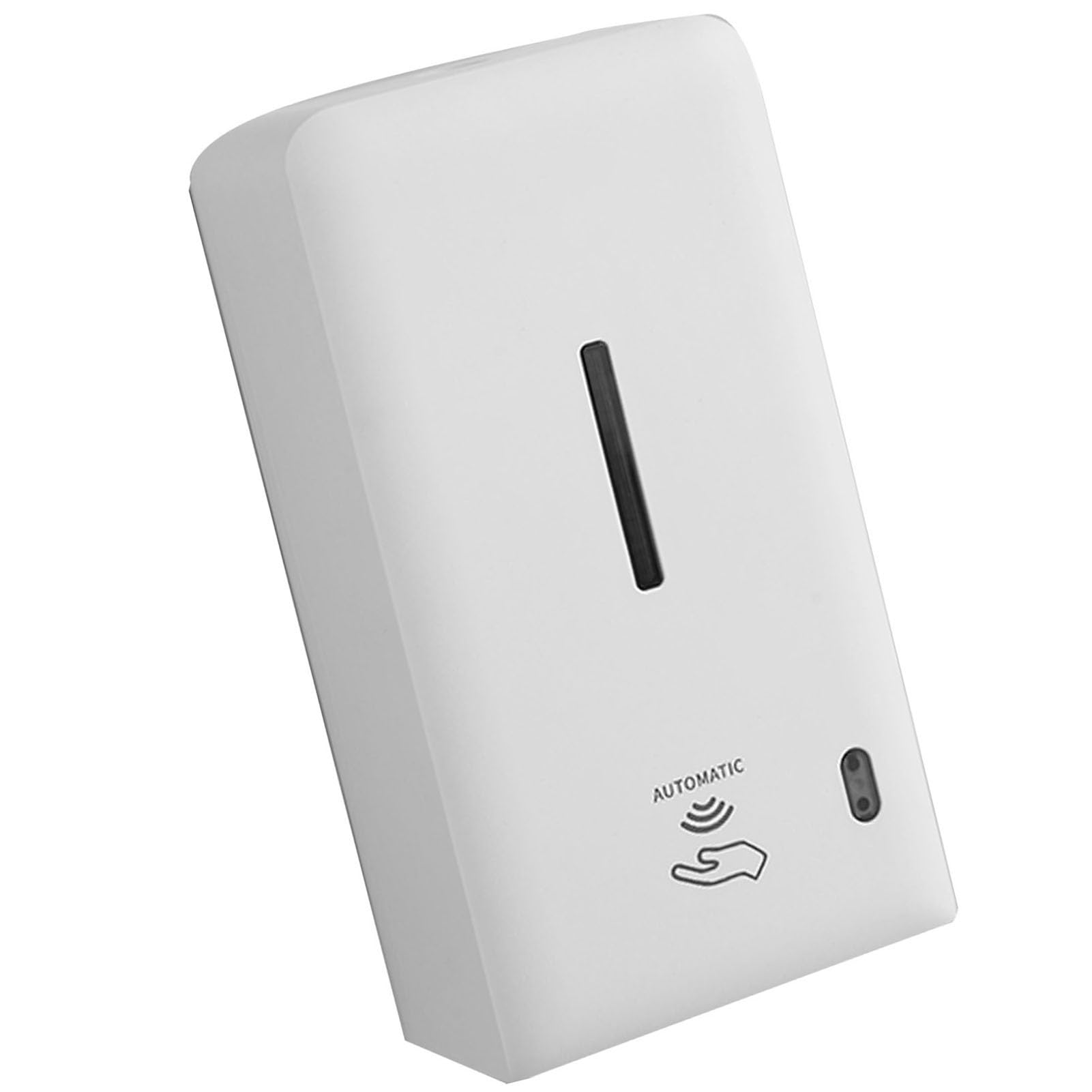 Dispenser di Sapone a Parete Senza Tocco Regolabile per Bagno e, Plastica ABS da 600 Ml con Finestra Visibile (Bianca)