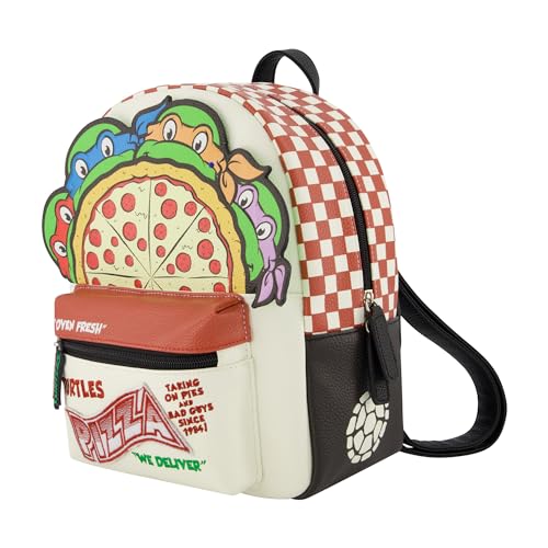 Concept One Teenage Mutant Ninja Turtles Mini Backpack, TMNT Small Travel Bag for Men and Women, Adjustable Shoulder Straps, Pizza, 10 Inch3