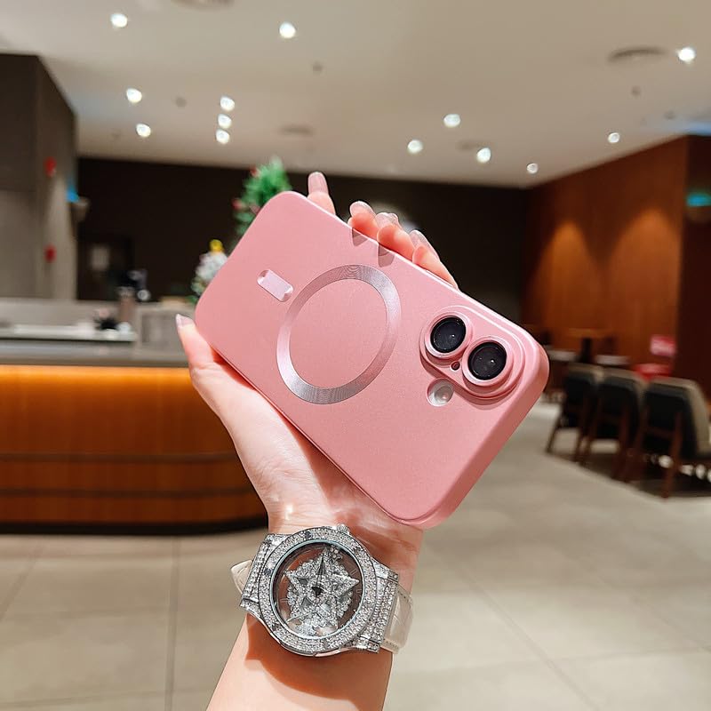 Image of LuxuryKase Premium MagSafe Case for iPhone 17 | Shockproof & Anti-Scratch Cover | Soft Silicone with Wireless Charging | Camera Lens Guard - Rose Gold