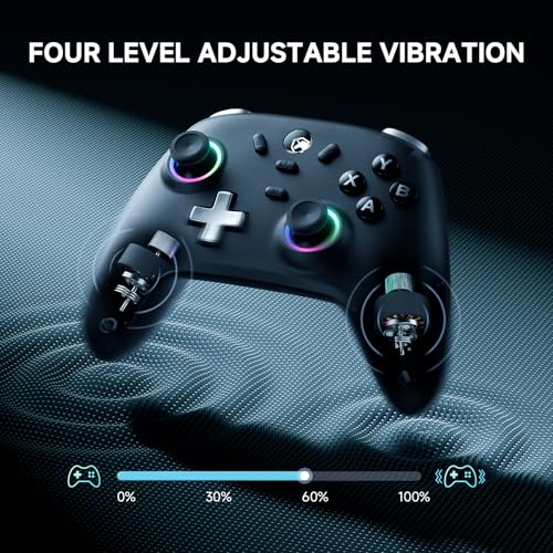Image of ECHTPower PC Gaming Controller-Wireless for PC with Hall-Effect Joysticks, 1000Hz Polling Rate, No Drift, Turbo & Vibration, Compatible with Windows /Switch /iOS /Android /Steam -Place & Charge Dock