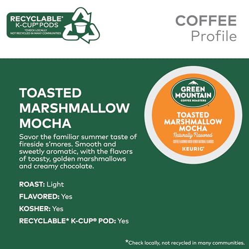 Image of Green Mountain Coffee Roasters Toasted Marshmallow Mocha Keurig Single-Serve K-Cup Pods, Light Roast Coffee, 96 Count (4 Packs of 24)